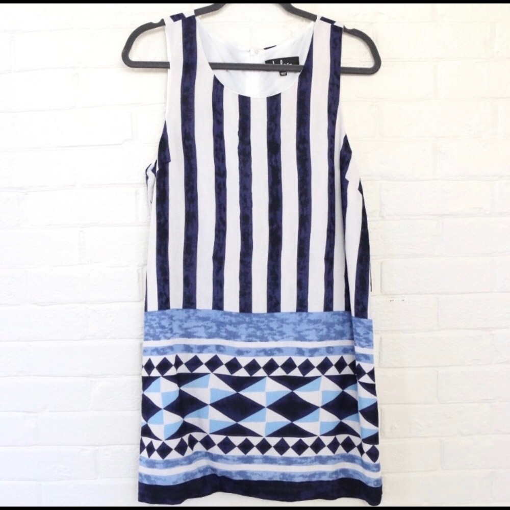 Lulu’s Multitask Queen Blue Stripe Shift Dress